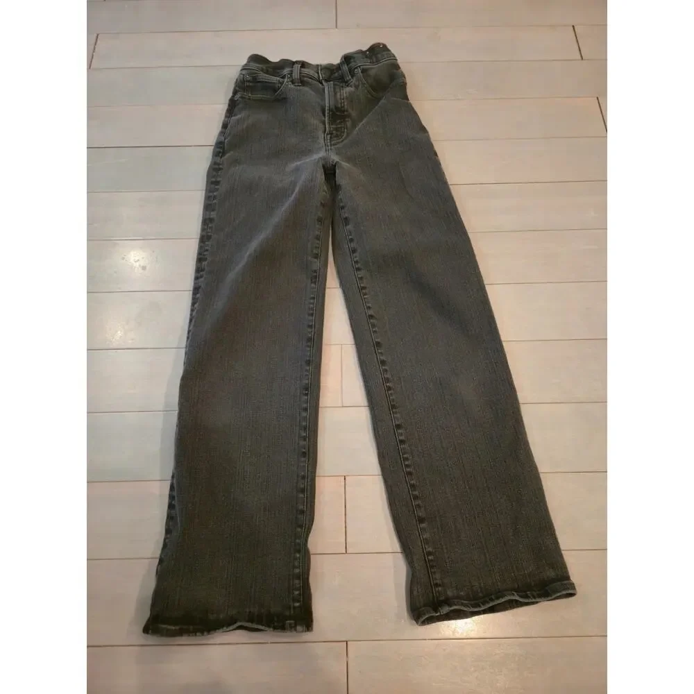 Madewell Women's Perfect Vintage Wide Leg Jeans Charcoal Gray Faded High Rise 25